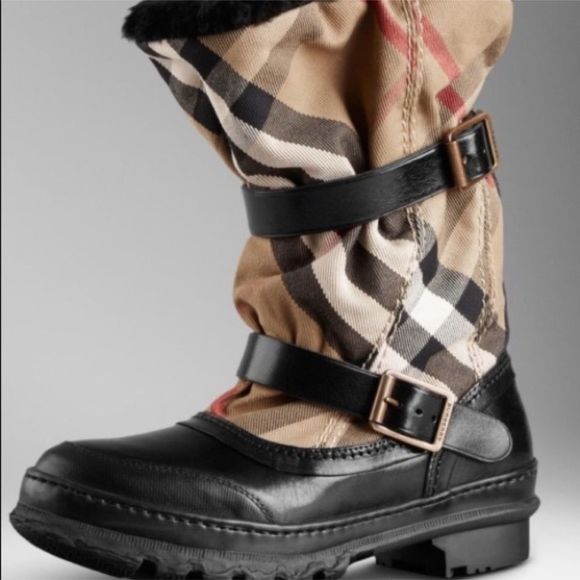 Burberry Shoes - BURBERRY | Housecheck Mid Weather Boot Size 36 US 6 Plaid Buckle Waterproof NWT